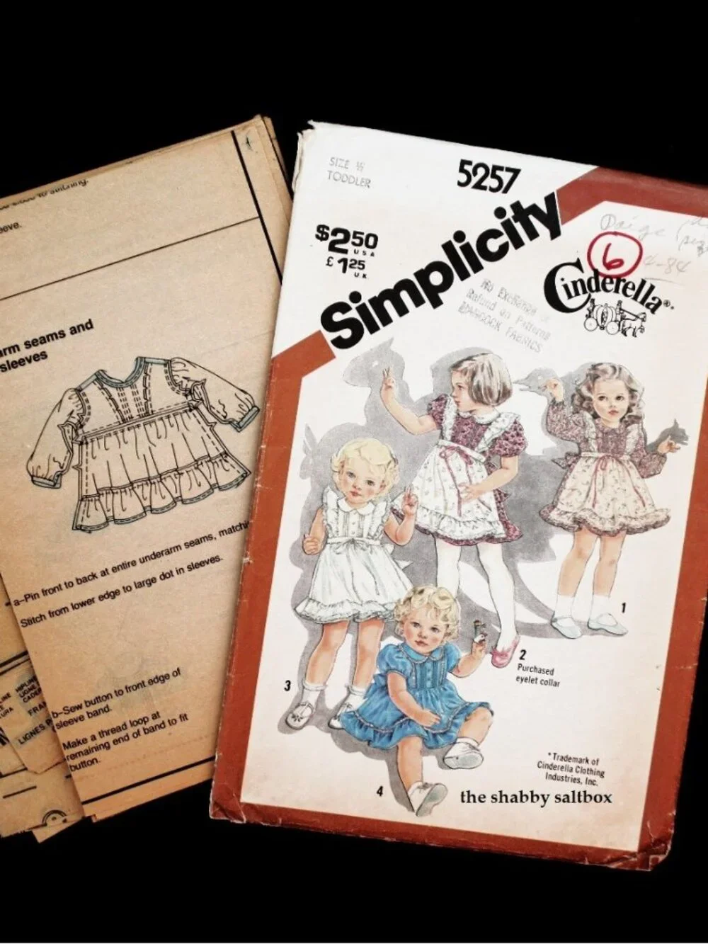 VTG Cinderella Simplicity 5227 Sewing Pattern Sz 1/2 Girl Toddler Pageant 12-18